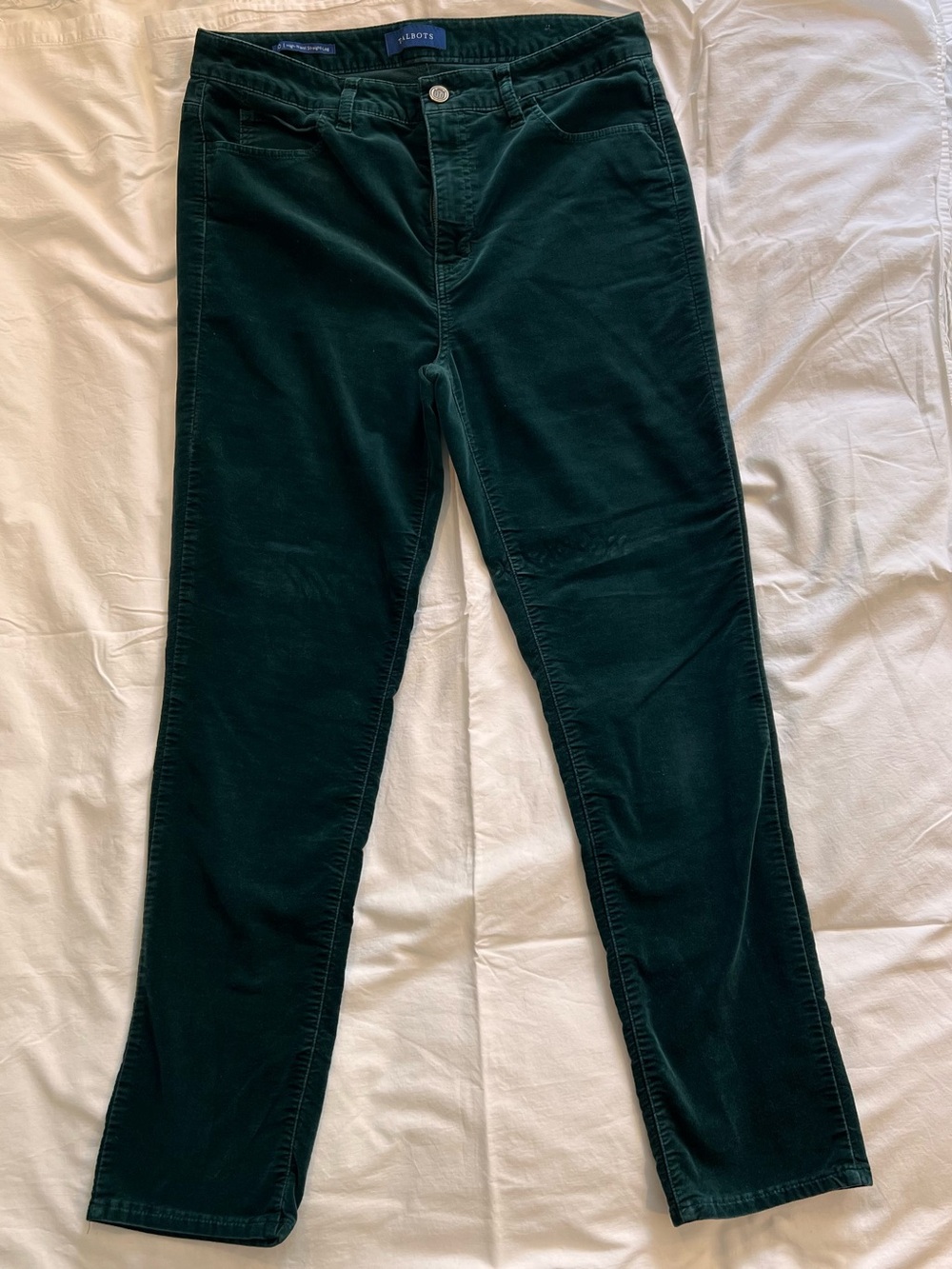 Talbots Dark Green Straight-Leg Corduroy Pants